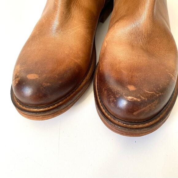 Vintage Foundry Co Regine Brown Leather Zipper Boots size 7.5 - Picture 4 of 10